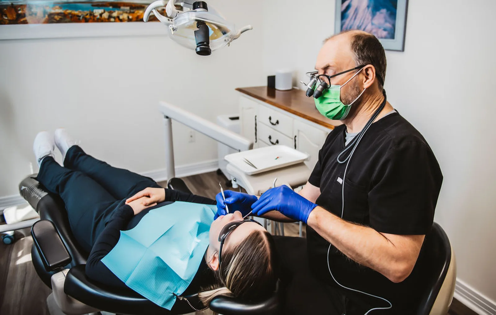 Dr. Roger Armstrong treating a patient at Great Slave Dental in Yellowknife